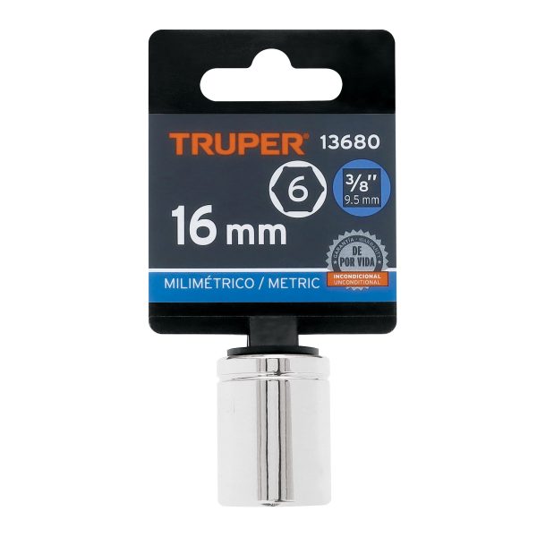 13680 - Dado de 16 mm, 6 puntas, cuadro 3/8', Truper