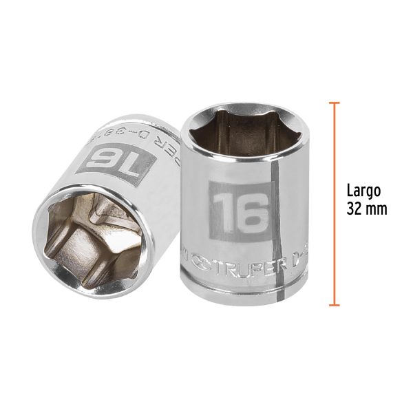 13680 - Dado de 16 mm, 6 puntas, cuadro 3/8', Truper