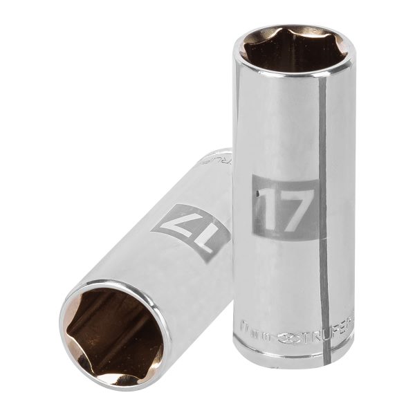 13777 - Dado largo de 17 mm, 6 puntas, cuadro 3/8', Truper