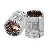 13637 - Dado de 17 mm, 12 puntas, cuadro 3/8', Truper