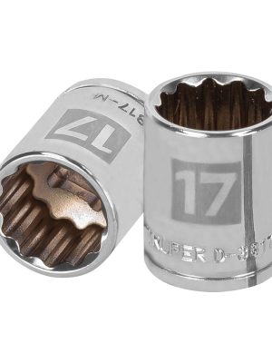 13637 - Dado de 17 mm, 12 puntas, cuadro 3/8', Truper