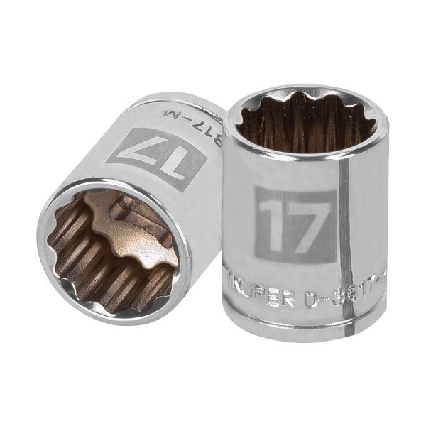 13637 - Dado de 17 mm, 12 puntas, cuadro 3/8', Truper