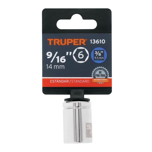 13610 - Dado de 9/16', 6 puntas, cuadro 3/8', Truper