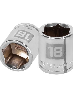 13682 - Dado de 18 mm, 6 puntas, cuadro 3/8', Truper