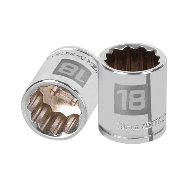 13638 - Dado de 18 mm, 12 puntas, cuadro 3/8', Truper