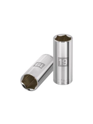 13779 - Dado largo de 19 mm, 6 puntas, cuadro 3/8', Truper