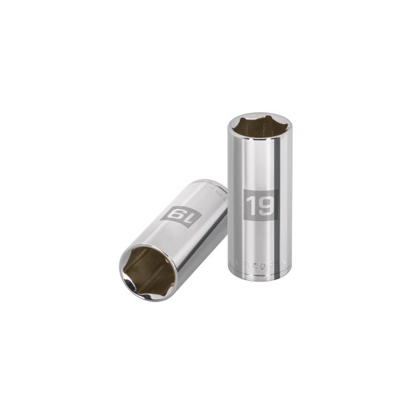 13779 - Dado largo de 19 mm, 6 puntas, cuadro 3/8', Truper