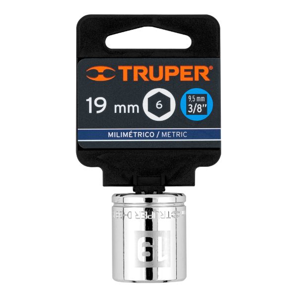 13683 - Dado de 19 mm, 6 puntas, cuadro 3/8', Truper