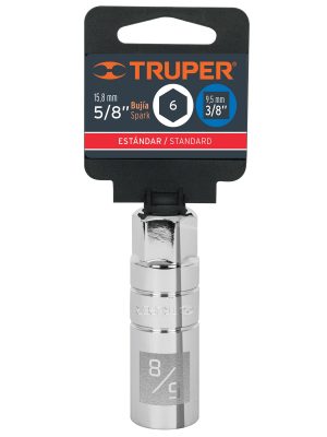 13655 - Dado para bujías de 5/8', 6 puntas, cuadro 3/8', Truper