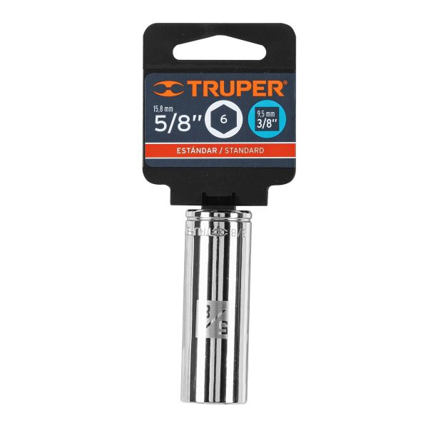 13716 - Dado largo de 5/8', 6 puntas, cuadro 3/8', Truper