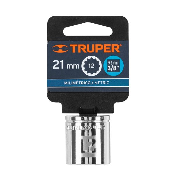 13641 - Dado de 21 mm, 12 puntas, cuadro 3/8', Truper
