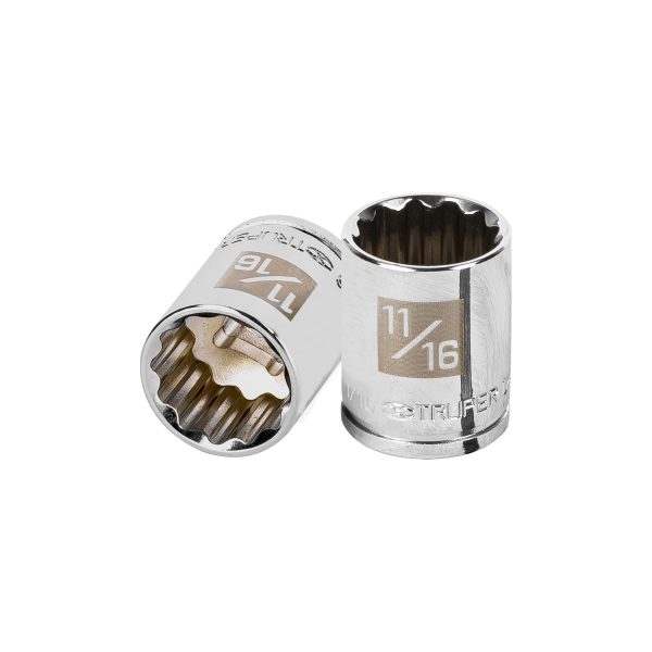 13587 - Dado de 11/16', 12 puntas, cuadro 3/8', Truper