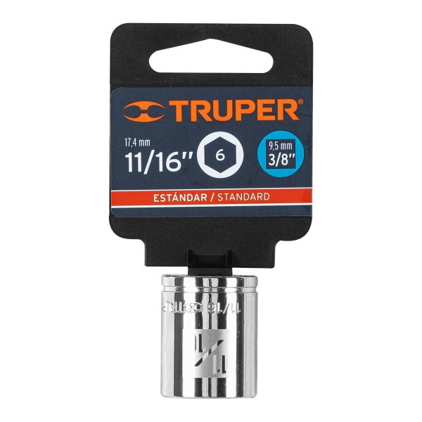 13612 - Dado de 11/16', 6 puntas, cuadro 3/8', Truper