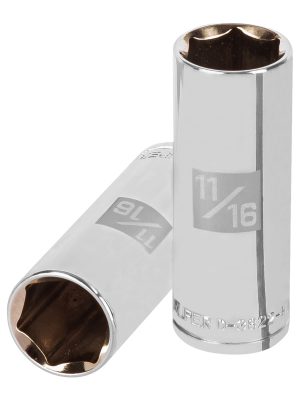 13717 - Dado largo de 11/16', 6 puntas, cuadro 3/8', Truper