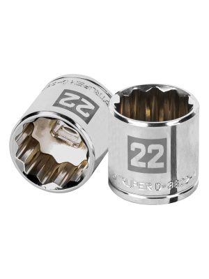 D-3822-M.jpg 13642 - Dado de 22 mm, 12 puntas, cuadro 3/8', Truper