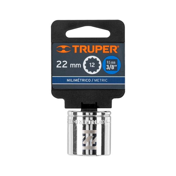 13642 - Dado de 22 mm, 12 puntas, cuadro 3/8', Truper