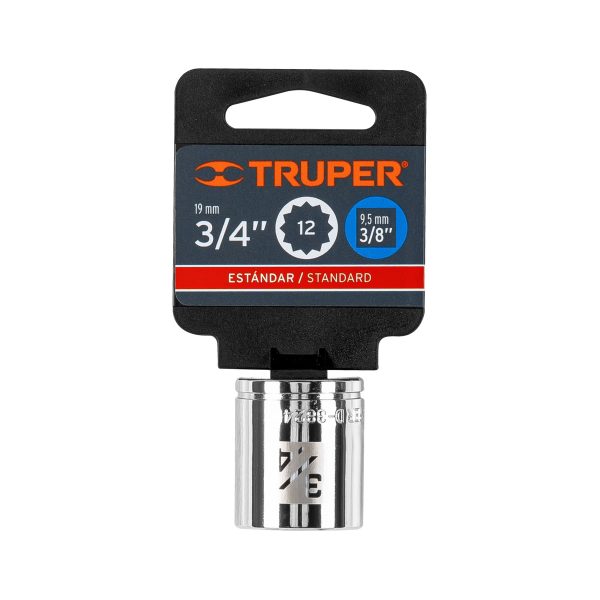 13588 - Dado de 3/4', 12 puntas, cuadro 3/8', Truper