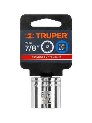 D-3828E1.jpg 13590 - Dado de 7/8', 12 puntas, cuadro 3/8', Truper