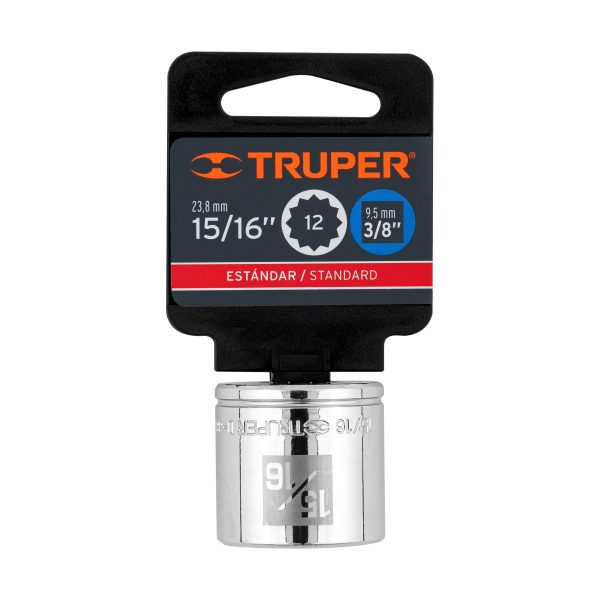 13591 - Dado de 15/16', 12 puntas, cuadro 3/8', Truper