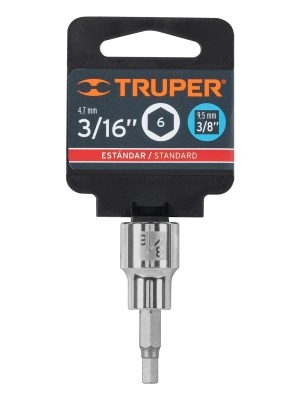13463 - Dado punta hexagonal de 3/16', cuadro 3/8', Truper