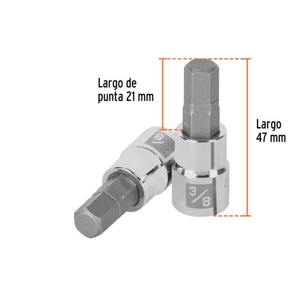 13467 - Dado punta hexagonal de 3/8', cuadro 3/8', Truper