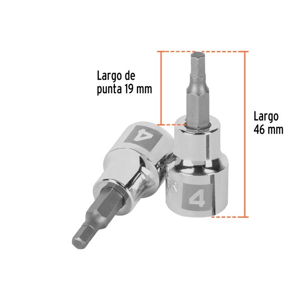 13485 - Dado punta hexagonal de 4 mm, cuadro 3/8', Truper
