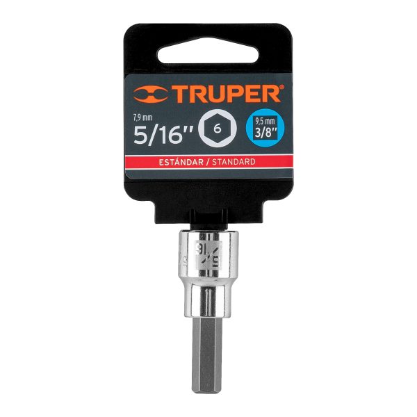 13466 - Dado punta hexagonal de 5/16', cuadro 3/8', Truper