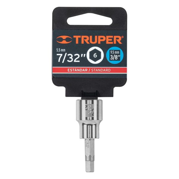 13464 - Dado punta hexagonal de 7/32', cuadro 3/8', Truper