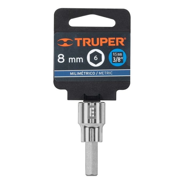 13489 - Dado punta hexagonal de 8 mm, cuadro 3/8', Truper