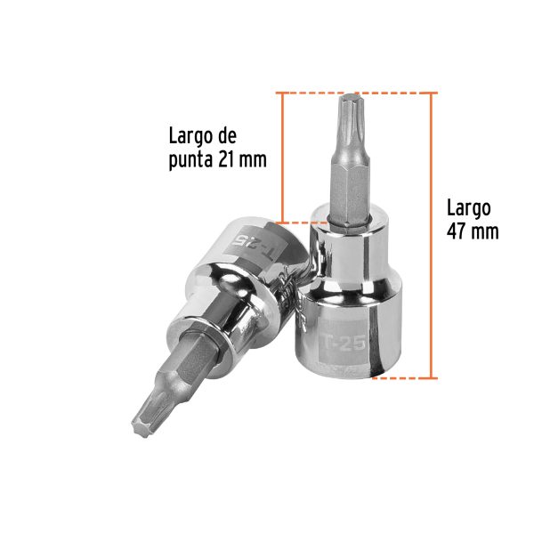13571 - Dado punta torx T-25, cuadro 3/8', Truper