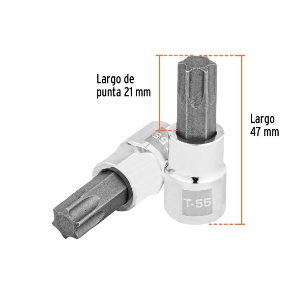 13577 - Dado punta torx T-55, cuadro 3/8', Truper