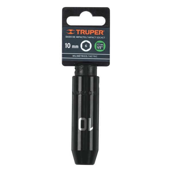 12422 - Dado largo cuadro 1/2' de impacto 6 puntas de 10 mm, Truper