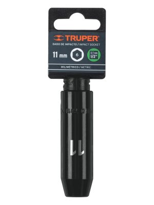 12423 - Dado largo cuadro 1/2' de impacto 6 puntas de 11 mm, Truper