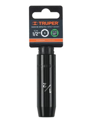 13388 - Dado largo impacto de 1/2', 6 puntas, cuadro 1/2', Truper