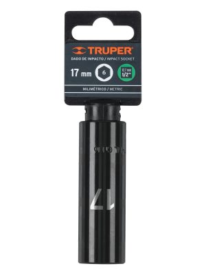 12429 - Dado largo cuadro 1/2' de impacto 6 puntas de 17 mm, Truper