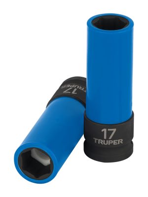 D-7317-MLPD.jpg 100930 - Dado largo impacto prot. plást. 17 mm, 6 puntas, cuadro 1/2'