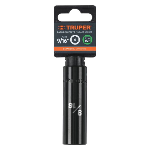 13389 - Dado largo impacto de 9/16', 6 puntas, cuadro 1/2', Truper