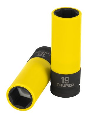 D-7319-MLPD.jpg 100931 - Dado largo impacto prot. plást. 19 mm, 6 puntas, cuadro 1/2'