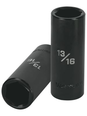 13393 - Dado largo impacto de 13/16', 6 puntas, cuadro 1/2', Truper