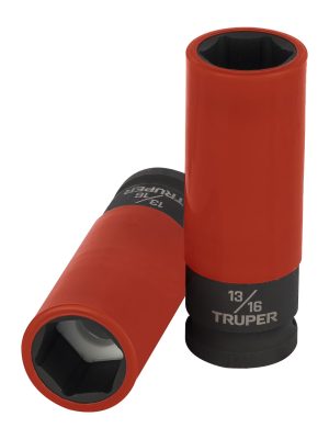 100928 - Dado largo impacto prot. plást. 13/16', 6 puntas,cuadro 1/2'