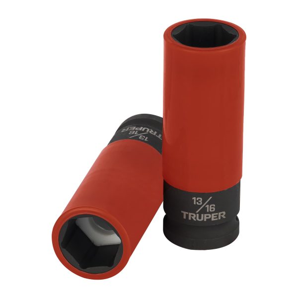 100928 - Dado largo impacto prot. plást. 13/16', 6 puntas,cuadro 1/2'