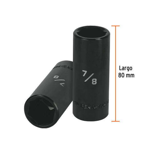 13394 - Dado largo impacto de 7/8', 6 puntas, cuadro 1/2', Truper