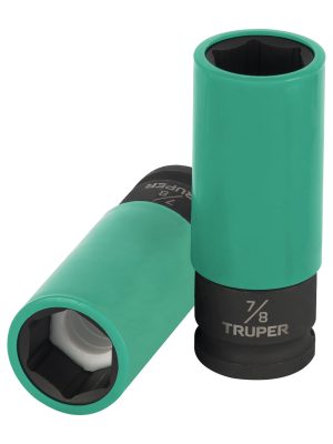 100929 - Dado largo impacto prot. plást. 7/8', 6 puntas, cuadro 1/2'