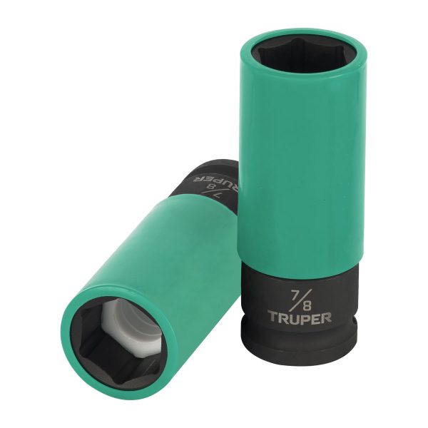 100929 - Dado largo impacto prot. plást. 7/8', 6 puntas, cuadro 1/2'