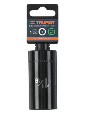 13400 - Dado largo impacto de 1-1/16', 6 puntas, cuadro 1/2',Truper