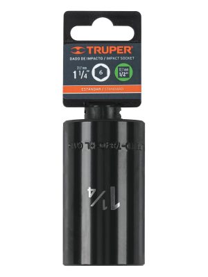 13402 - Dado largo impacto de 1-1/4', 6 puntas, cuadro 1/2', Truper