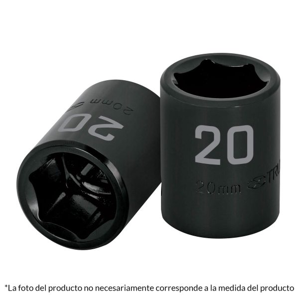 12412 - Dado cuadro 1/2' de impacto 6 puntas de 12 mm, Truper