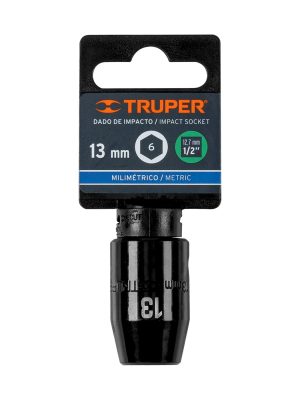 12413 - Dado cuadro 1/2' de impacto 6 puntas de 13 mm, Truper