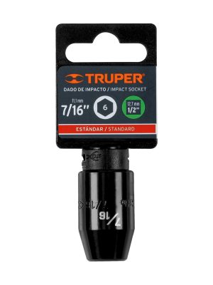 13376 - Dado de impacto de 7/16', 6 puntas, cuadro 1/2', Truper