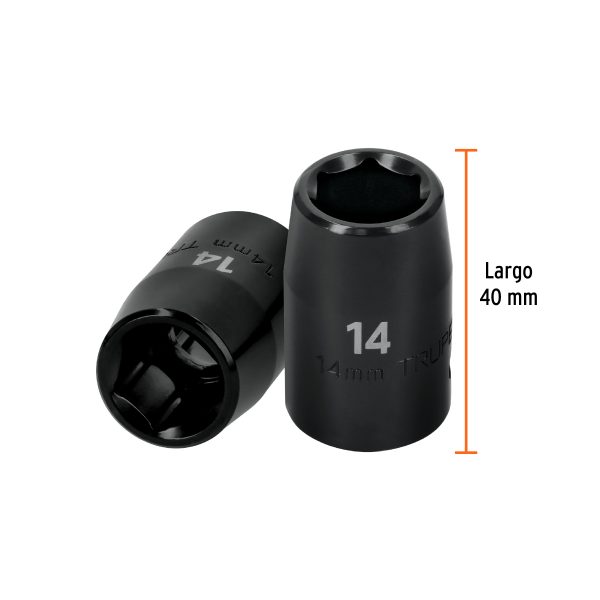 12414 - Dado cuadro 1/2' de impacto 6 puntas de 14 mm, Truper